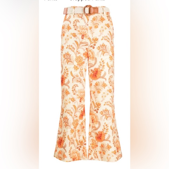Zimmermann Junie Floral Pants Size 1 US size 2-4 Beige & Orange